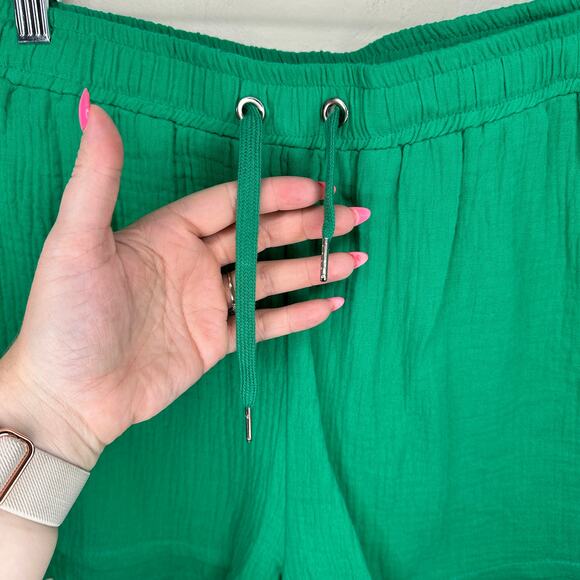 NWOT Amazon Two Piece Long Sleeve Button Down Shirt and Shorts Matching Set Lg - Picture 10 of 16